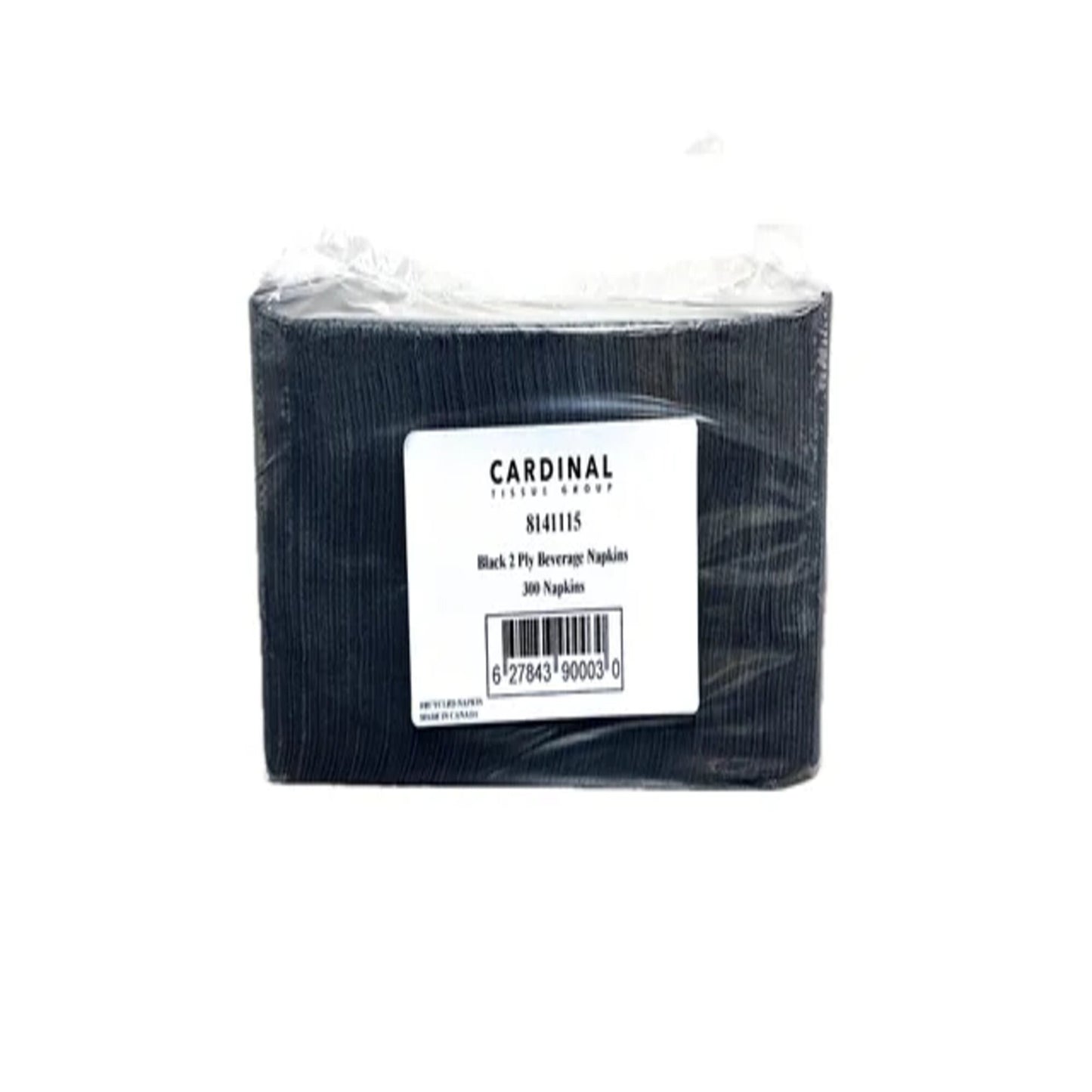 Beverage Napkin 1/4 Plain Black 2PLY