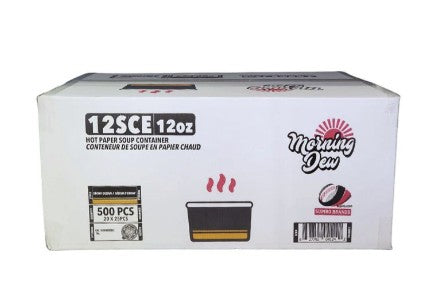 Paper Soup Containers Printed 12oz- Morning Dew