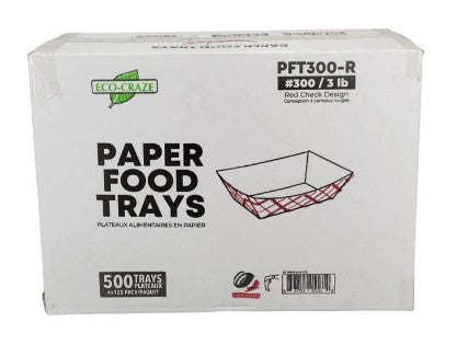 Take Out Food Tray Red 3 Lb- Eco Craze