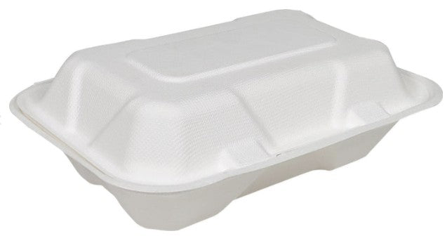 Bagasse Clamshell Containers 9x6