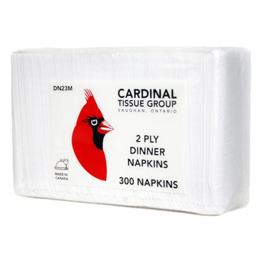 Dinner Napkin 1/8 Plain Cardinal White 2PLY