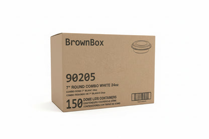 Round Container Combo White- Brown box