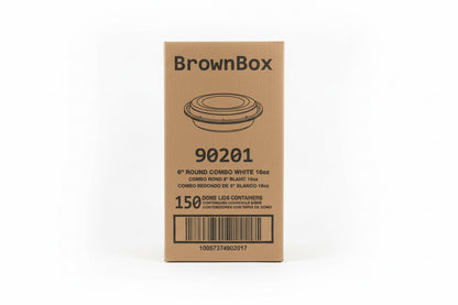Round Container Combo White- Brown box