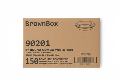 Round Container Combo White- Brown box