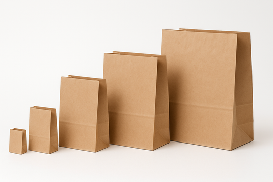DIFF SIZES OF WITHOUT HANDLES PAPER BAGS KRAFT