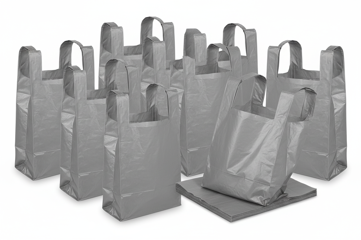 grey plastic tshirt bags