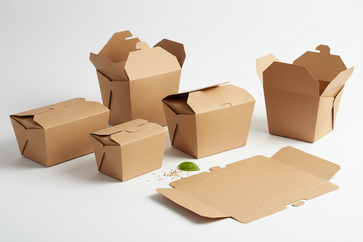 Folding Paper Take Out Kraft - ST