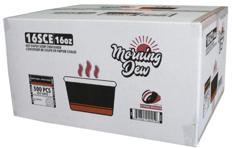 Paper Soup Containers Printed 16oz- Morning Dew