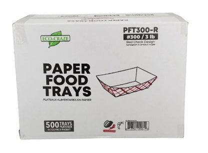 Take Out Food Tray Red 3 Lb- Eco Craze