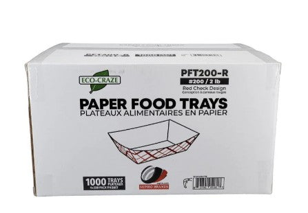 Take Out Food Tray Red 2 Lb- Eco Craze
