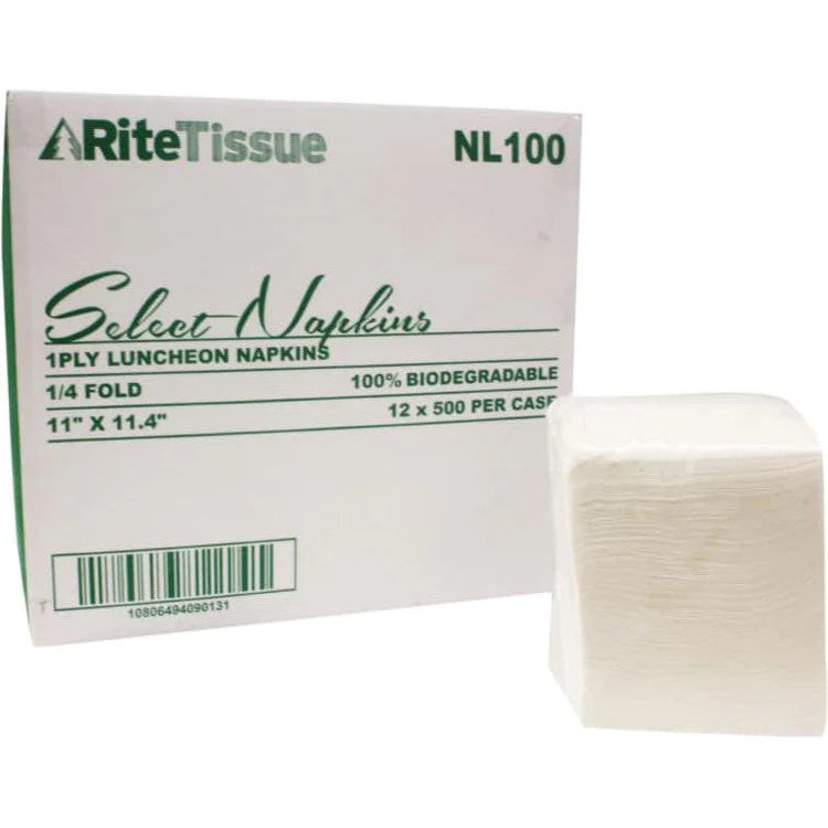 Luncheon 1/4 Plain Rite Tissue White 1PLY