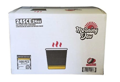 Paper Soup Containers Printed 24oz- Morning Dew