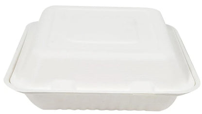 Bagasse Clamshell Containers 9x9- Eco Craze