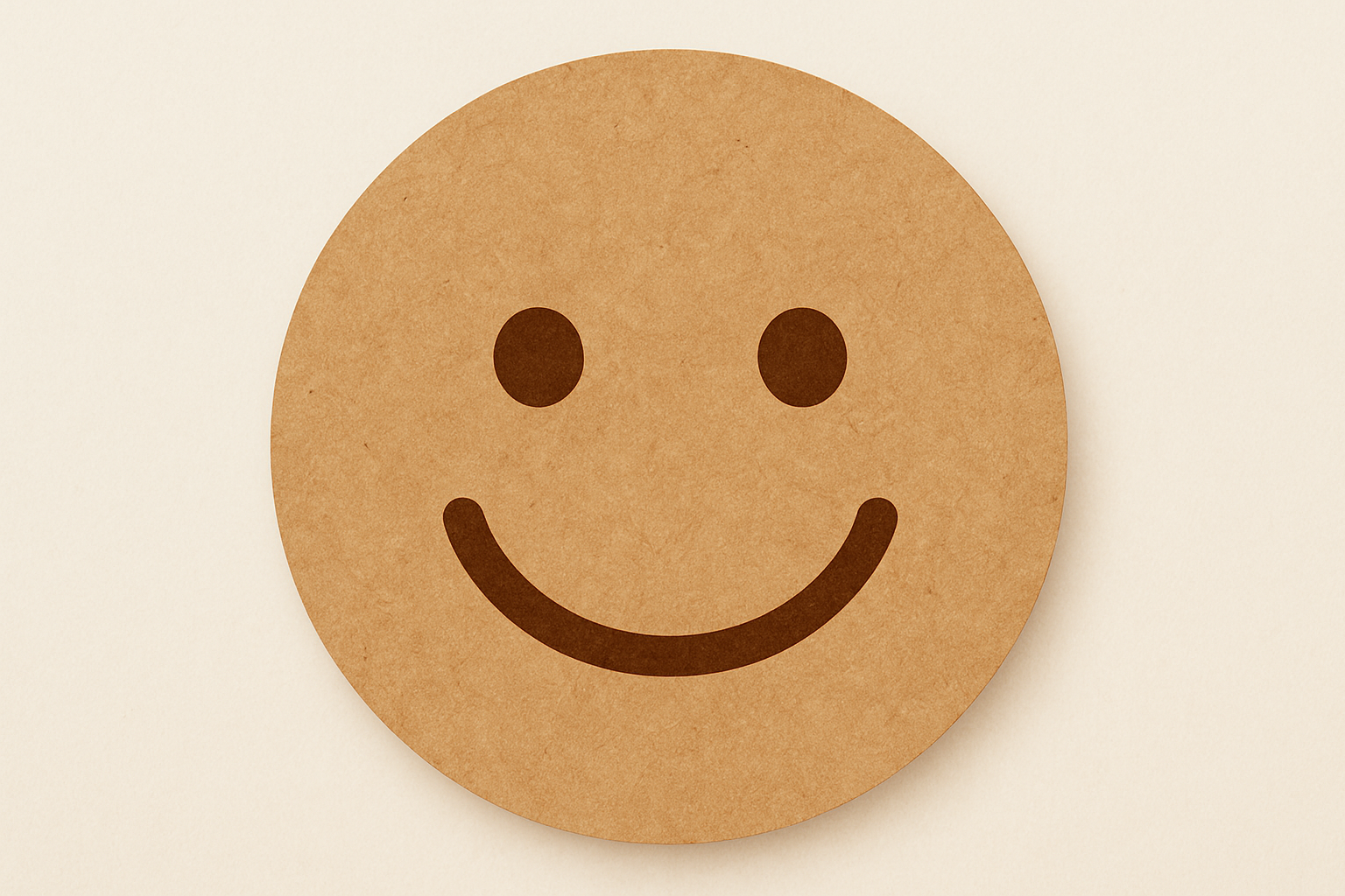 smiling emoji face but in kraft colour